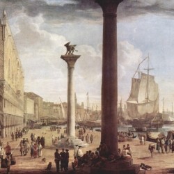 Italian city view with figures